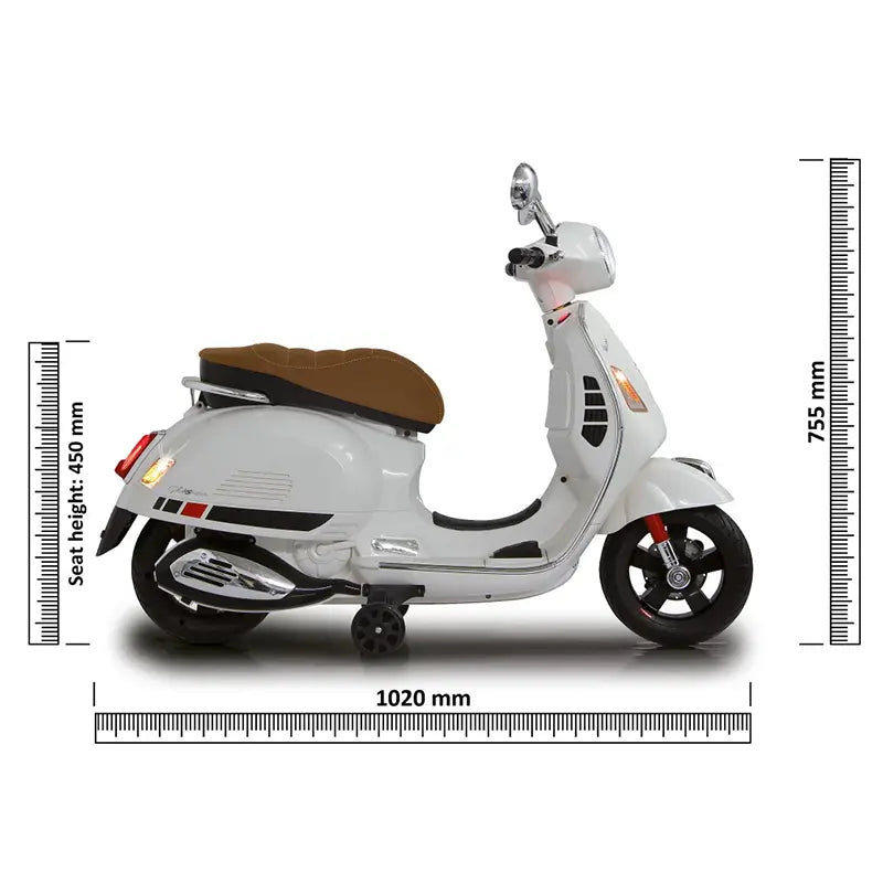 Kinder Vespa GTS Elektrisch - 12V Li-Ion - Vanaf 3 Jaar - Wit