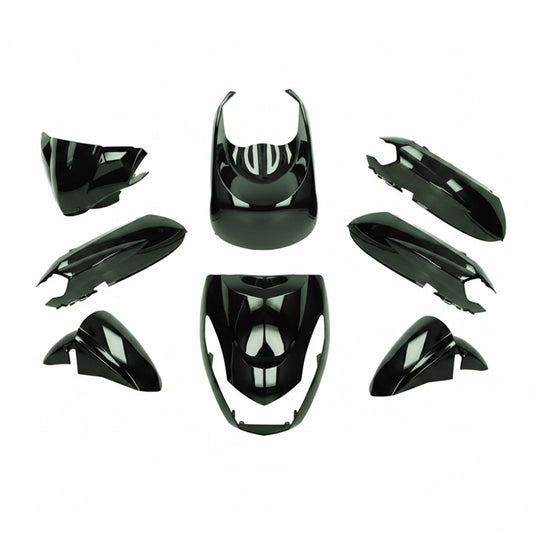 Kappenset - 6 Delig - Peugeot Kisbee - euro-3/4/5 - Glans Zwart -