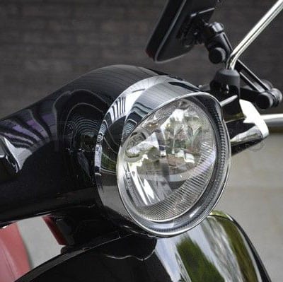 Koplamp Rand met Luifel - Vespa Primavera / Elettrica - Chroom / Mat- / Glans-zwart