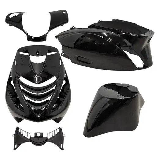Kit de carénage – Piaggio Zip – 5 pièces - avec nez SP – Noir métallique
