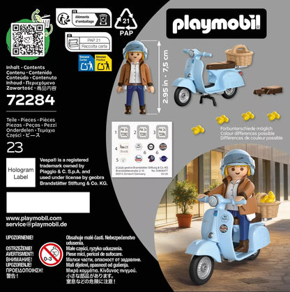 Playmobil - Vespa Sprint Veloce - 80 anni Versione iconica - Blu chiaro - 72284