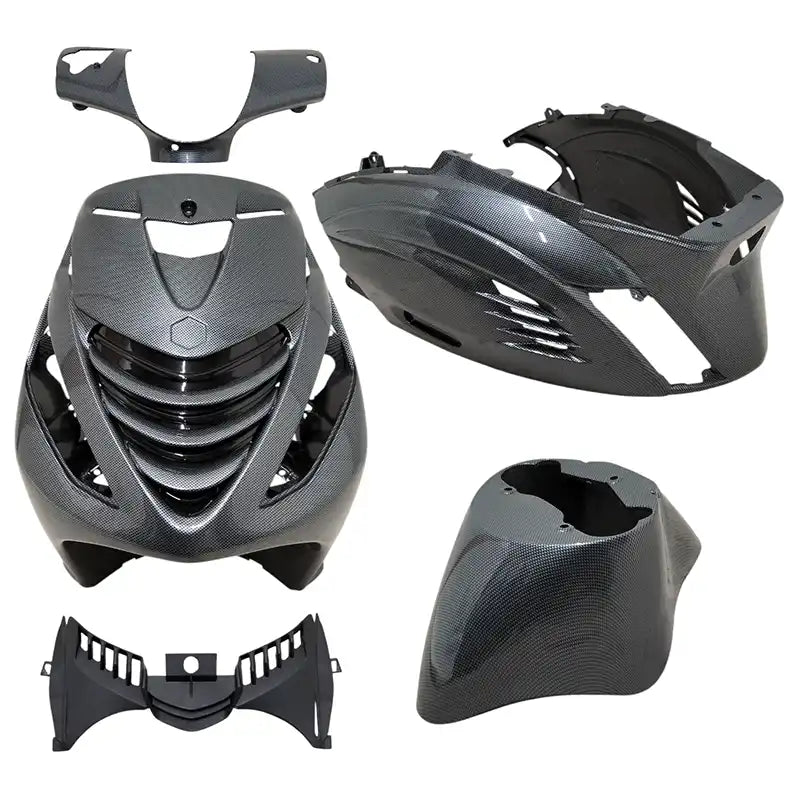 Kappenset – Piaggio Zip – 5-delig – RS-1 - met SP neus – Carbon Glans
