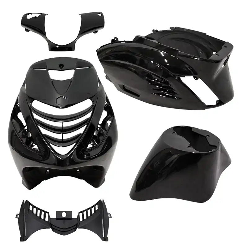Kappenset – Piaggio Zip – 5-delig – RS-1 - met SP neus – Glans Zwart