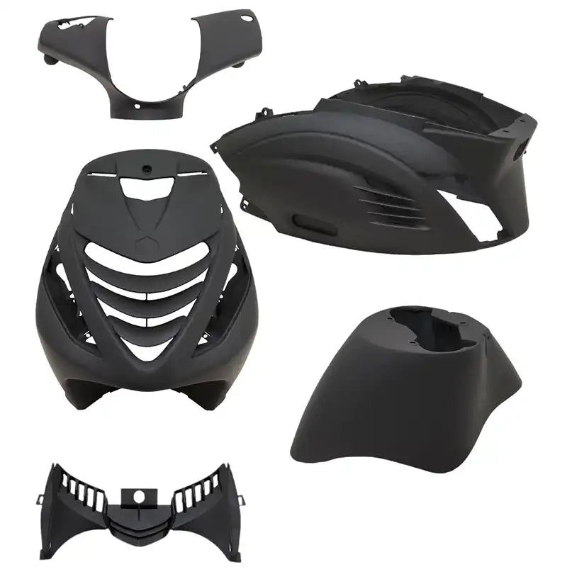 Kappenset – Piaggio Zip – 5-delig – RS-1 - met SP neus – Mat Zwart