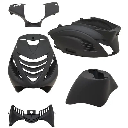 Kappenset – Piaggio Zip – 5-delig – RS-1 - met SP neus – Mat Zwart