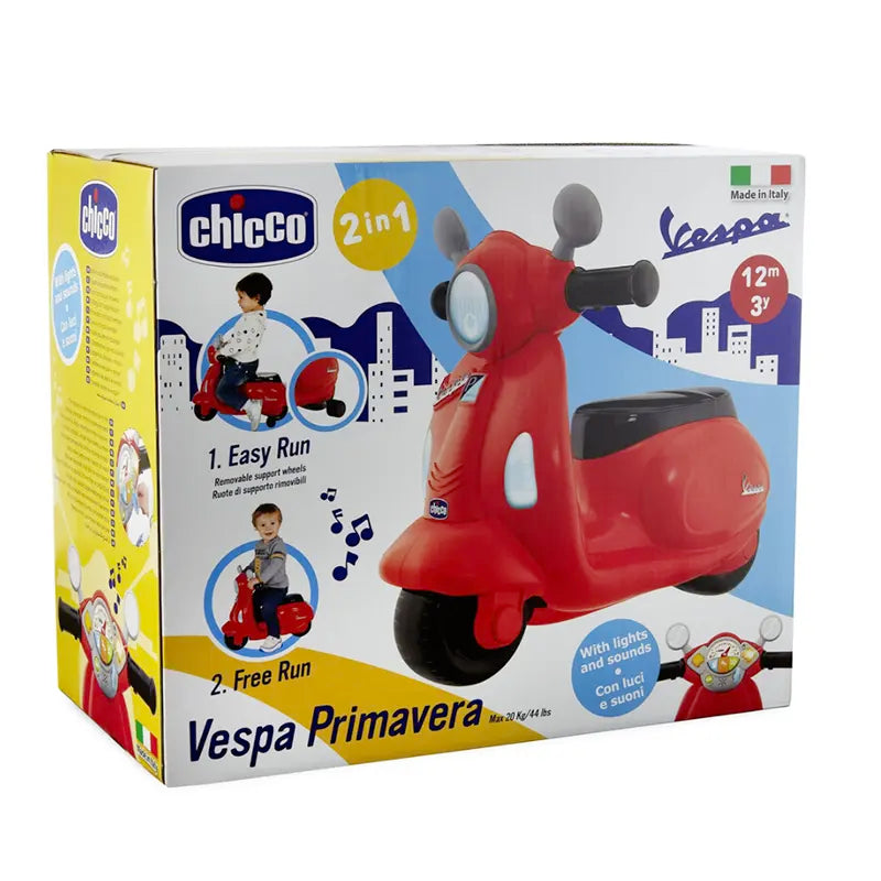 Kinder Vespa - Loopwagen - Chicco - Vespa Primavera - Vanaf 1 Jaar - Rood