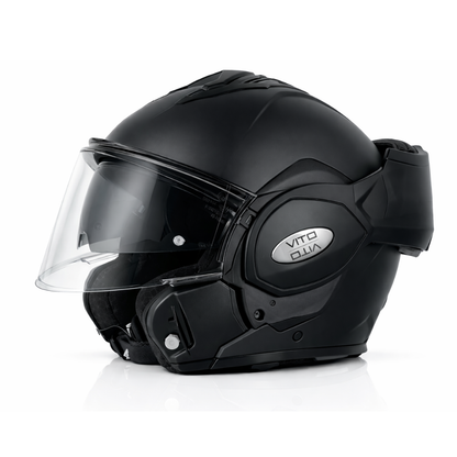 Helm Vito Reverse - Transparant Vizier - Mat Zwart - Maat L