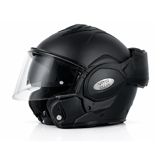 Helm Vito Reverse - Transparant Vizier - Mat Zwart - Maat L