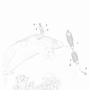 41. Vespa Sprint 50 IGET 4T 3V Euro4 - 45 km/h - 2018-2021 - ZAPCA0101 - Onderdelen Schokbreker Achter