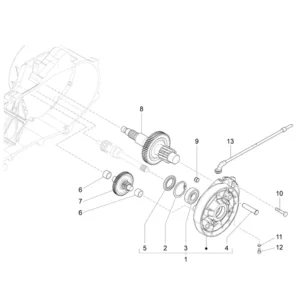 15. Vespa Sprint 50 IGET 4T 3V Euro4 - 45 km/h - 2018-2021 - ZAPCA0101 - Onderdelen Transmissie