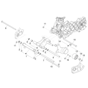38. Piaggio Zip 50 IGET 4T 3V Euro5 - 25 km/h - 2021-2023 - LBMCD2200 - Onderdelen Schommelarm