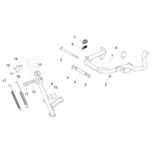 21. Vespa GTS 300 - Euro3 - 2012-2016 - ZAPM45202 - Middenstandaard / Zijstandaard